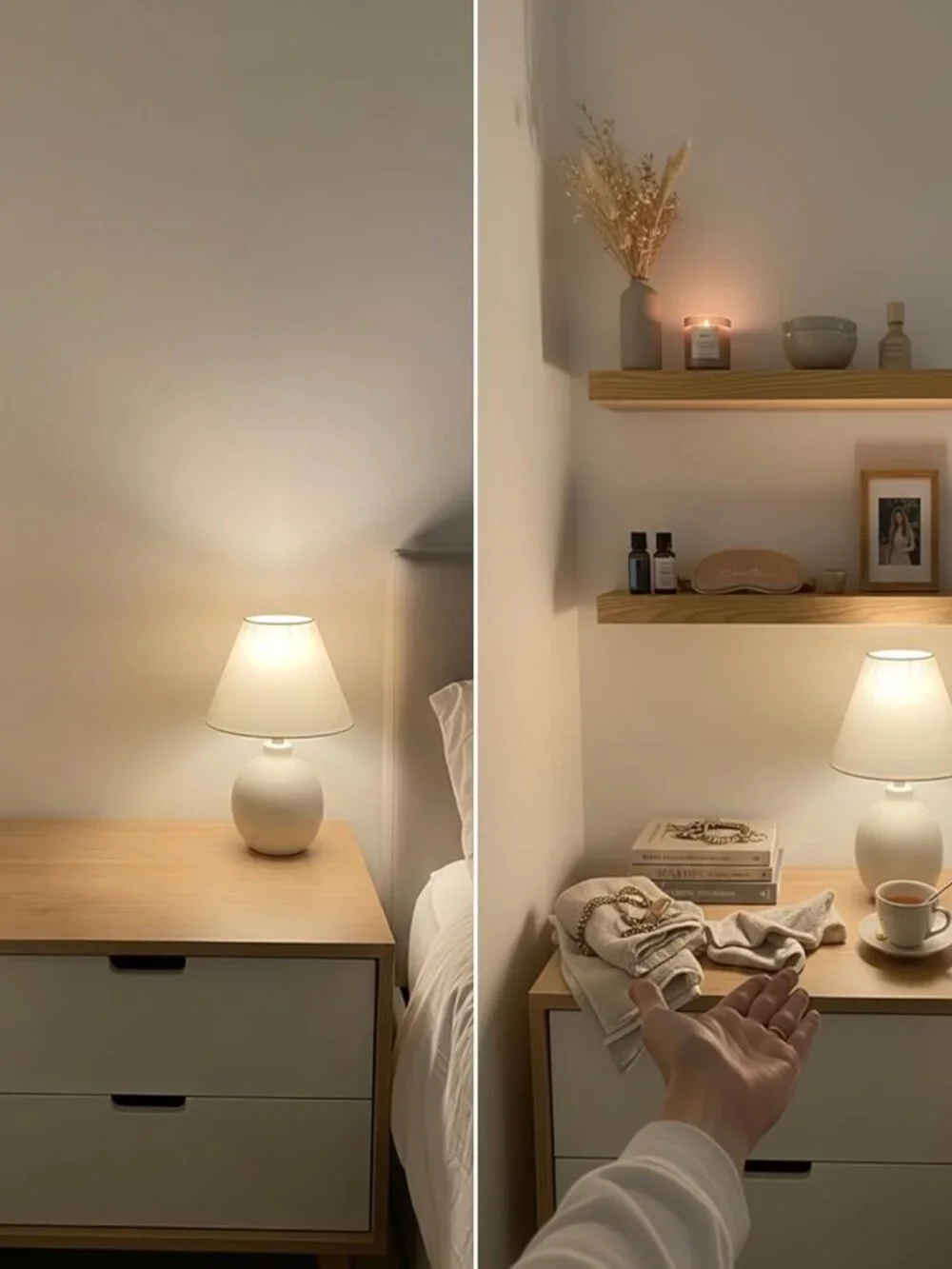 Natural Wood Floating Shelf Set - 16 Inch Oak Finish for Kitchen & Living Room